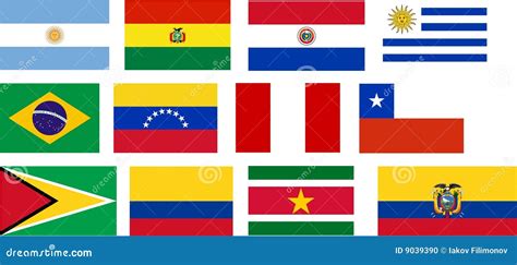 Flags Of All South America Countries Stock Illustration Illustration