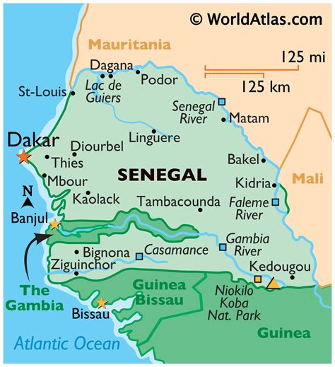 Senegal Large Color Map