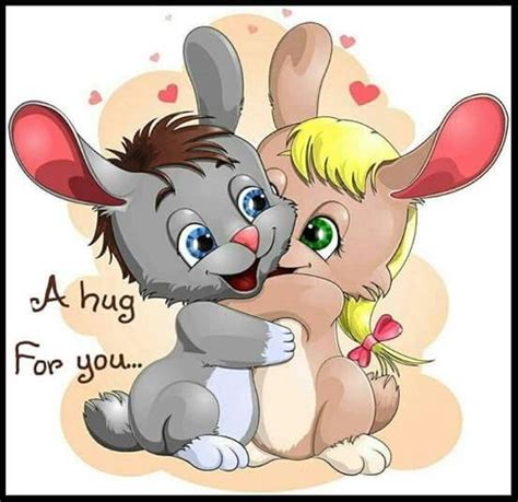 Hug Happy Thursday Happy Weekend Animated Rabbit Funny Cartoon