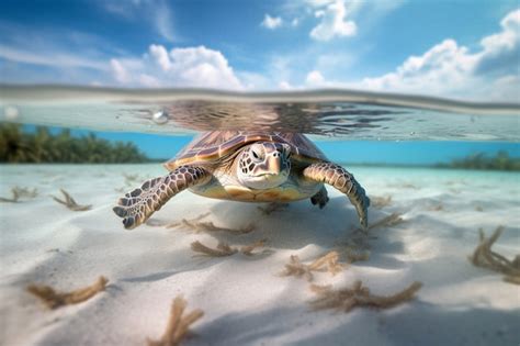 Free Photo Turtles Swimming In Ocean