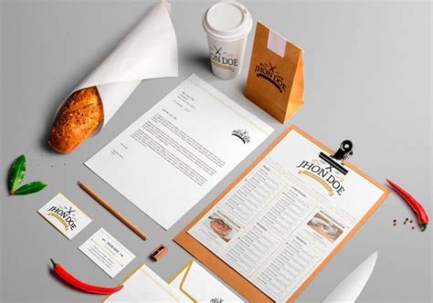 Free Elegant Restaurant Brand Identity Pack Mockup In 2020 Brand