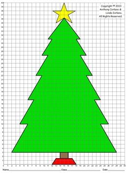 christmas tree coordinate drawing coordinate graphing mystery picture