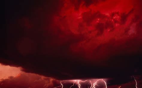 Lightning Storm Red Clouds Richard Kaylin