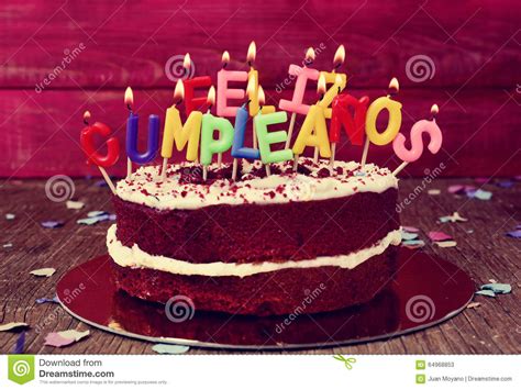 Feliz Cumpleanos Happy Birthday In Spanish Stock Image Image Of Horizontal Cumpleanos 64968853