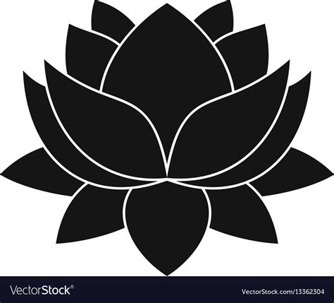 Water Lily Flower Icon Simple Style Royalty Free Vector
