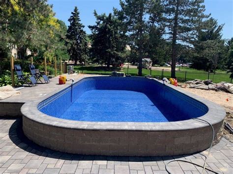 Semi In Ground Pools Partial In Ground Hybrid Pool Nashville Clarksville In Ground Pools
