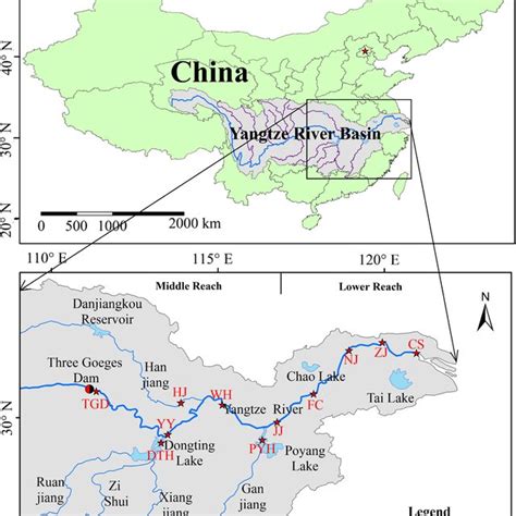 A Map Of The Yangtze River Basin In China Showing The Study Sites B