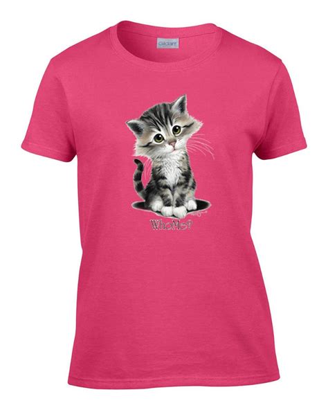 Ladies Cute Funny Who Me Kitty Cat Kitten Womens T Shirt Tee Ebay