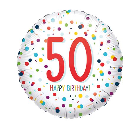 50th Birthday Confetti 18 Foil Balloon
