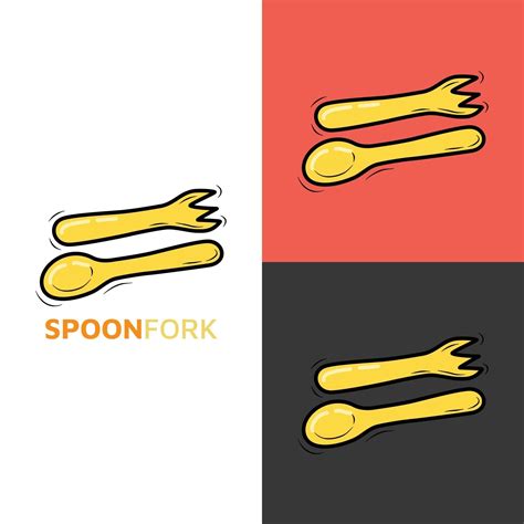 Spoon and fork kawaii icon logo For Baby and Children cute cartoon hand drawn doodle icon ...
