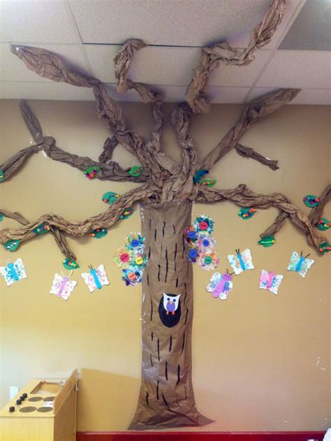 Classroom Tree We Made This With Newspaper And Brown Paper The