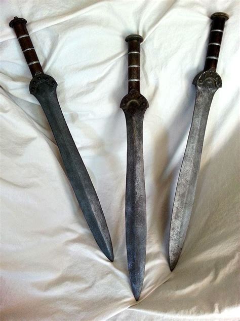 Rare Spartacus Screen Used Props Thracian Swords Andy Whitfield Blood