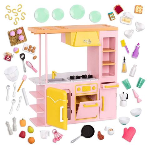 our generation sweet kitchen set with play food accessories for 18 dolls pink american girl