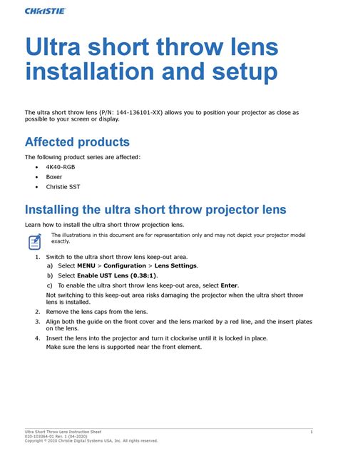 Christie 144 136101 Series Installation And Setup Pdf Download Manualslib