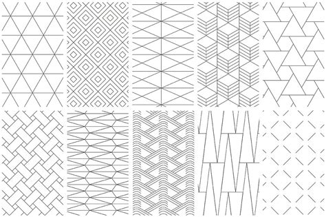 Simple Line Geometric Patterns 11192 Backgrounds Design Bundles
