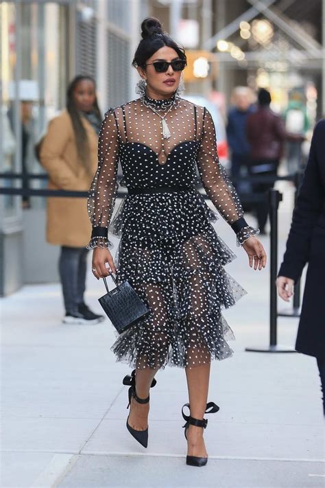 Priyanka Chopra Steps Out In A Sheer Polka Dot Dress After Taping Watch What Happens Live In