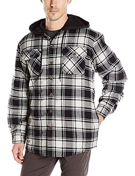Wrangler Authentics Long Sleeve Quilted Line Flannel Jacket With Hood