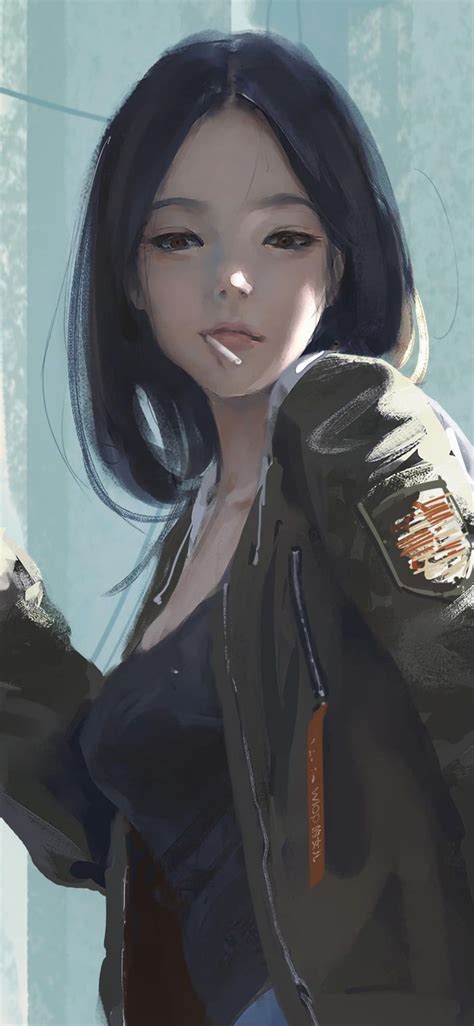 Girl In Jacket Wallpaper Art Girl Manga Art Anime Art Girl