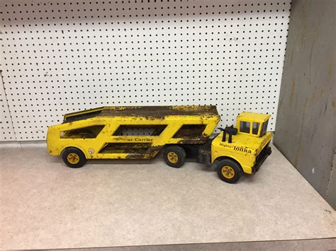 Vintage Tonka Mighty Tonka Car Carrier Truck And Trailer 1960s