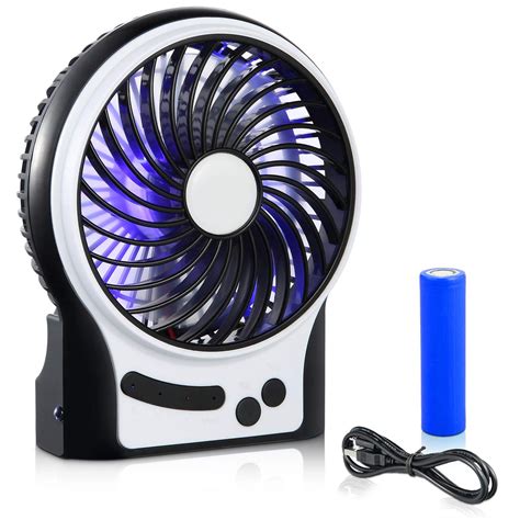 Hang it on a wall, across a mirror, in front of a window or around the tree. Freedo 3 Speeds Mini Desk Fan, Rechargeable Battery ...