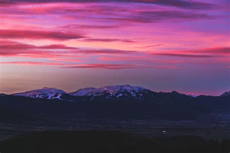 Free Images Mountainous Landforms Cloud Afterglow Horizon Sunset