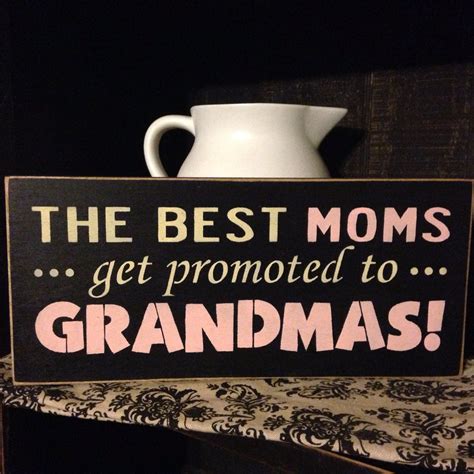 The Best Moms Get Promoted To Grandmas Primitive Rustic Wood Etsy