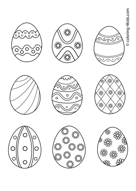 Easter Egg Pattern Coloring Page Sketch Coloring Page
