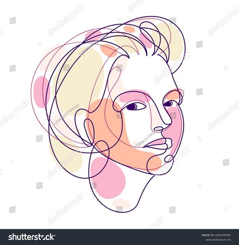 Woman Beauty Face Vector Linear Illustration Stock Vector Royalty Free Shutterstock
