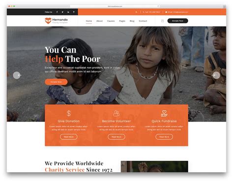 26 meilleurs modèles de sites Web d'ONG premium et gratuites, 2019