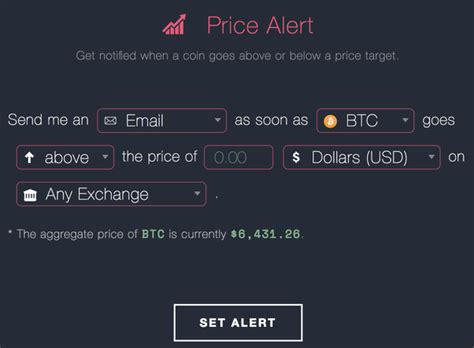 In addition to price alerts, we track coin listings, wallet transactions, and n. Where can I get Crypto currencies price alerts? - Quora