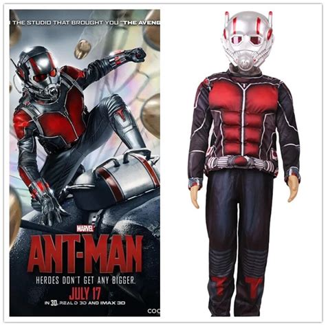 Child Deluxe Ant Man Muscle Costume Boys Marvel New Superhero Cosplay