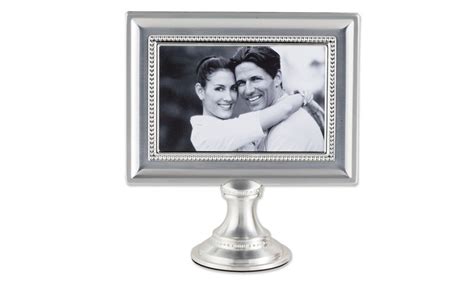 4x6 Brushed Silver Plated Metal Pedestal Picture Frame Groupon