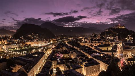 Download Austria Town Night Man Made Salzburg Hd Wallpaper