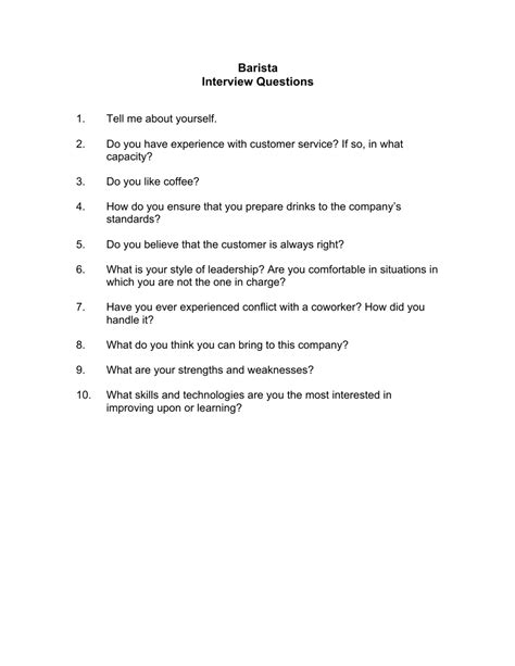 Coffee Shop Interview Questions 9b25
