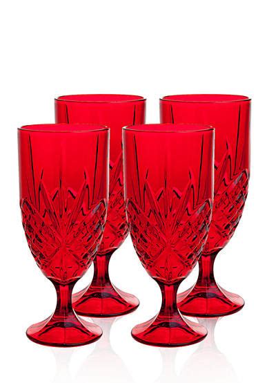 Red Crystal Beverage Glasses Set Of 4