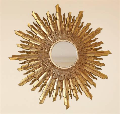 Mid Century Modern Gold Starburst Sunburst Framed Mirror At 1stdibs