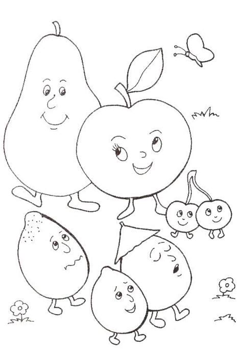coloring pages fruit  vegetables picture