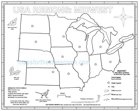 Usa Regions Midwest Maps For The Classroom