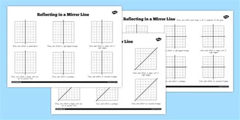Reflections In A Mirror Line Worksheet Twinkl