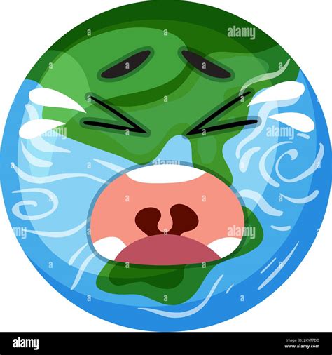 A Crying Earth Cartoon Illustration Stock Vector Image And Art Alamy