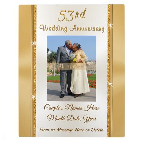 Photo Personalized 53rd Wedding Anniversary Gift Plaque Zazzle 53rd
