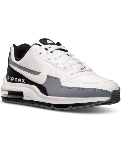 Nike Leather Men S Air Max Ltd 3 Running Sneakers From Finish Line In White Black Grey White