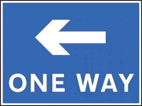 One Way Left Traffic Sign Aluminium 300x400mm 7509 Safety Signs