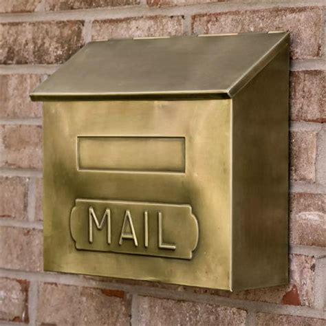 Horizontal Mail Wall Mount Brass Mailbox Antique Brass Outdoor