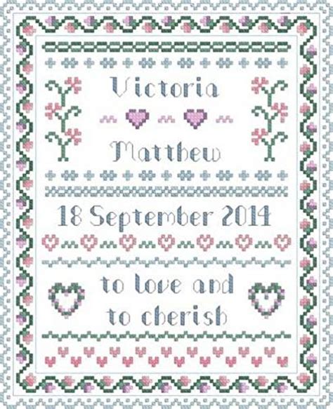 Related images for bookmark cross stitch patterns wedding. Wedding traditional sampler Cross Stitch Pattern samplers