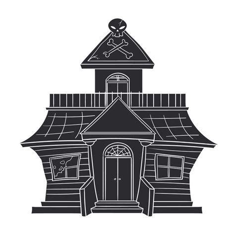 Printable Haunted House Stencil Template In 2022 Haunted House Best