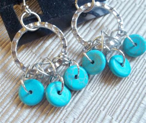 Turquoise Jewelry Turquoise And Silver Hoop By Kabadesigns Handmade