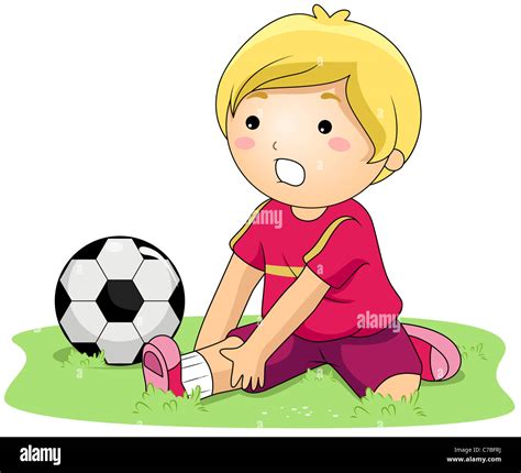 Illustration Of A Kid With A Sprained Ankle Stock Photo Alamy