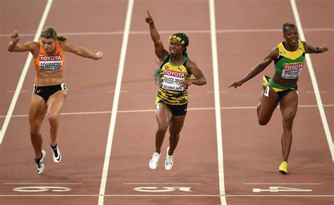 The first runners must begin in the same stagger as for the individual 400 m race. Fraser-Pryce completes world 100-meter treble | The Japan ...