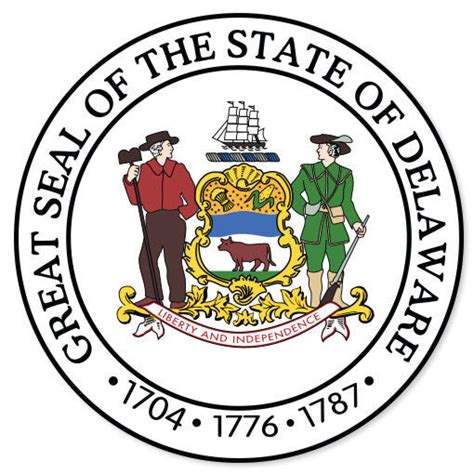 Delaware State Seal Flag Bumper Sticker Decal 4 X 4 Ebay